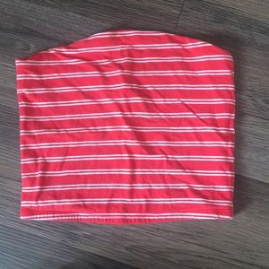 Red and white tube top